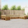 vidaXL Sedežne garniture 7 pcs Naravna in bež Masiven les akacije