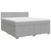 vidaXL Postelja boxspring z vzmetnico Svetlo siva 160 x 200 cm Blago