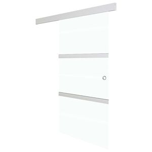 vidaXL Drsna vrata z mehkimi blokadami ESG steklo in aluminij 76x205cm