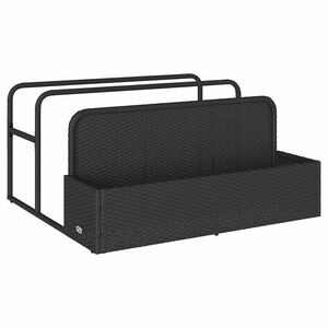 vidaXL Napihljiva shramba ob bazenu črna 110x100x57 cm poli ratan