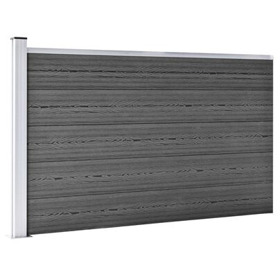 vidaXL Komplet ograjnih panelov WPC 353x105 cm črn