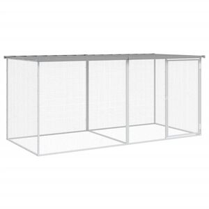 vidaXL Kletka za pi&scaron;čance s streho svetlo siva 203x98x90 cm pocinkano jeklo