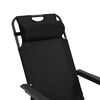 vidaXL Zložljiv ležalnik 2 kosa z naslonjali za noge jeklo črne barve