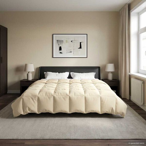 vidaXL Poletna odeja &Scaron;onerisan krema 200 x 220 cm Mikrovlakna