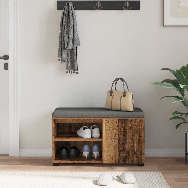 vidaXL Haldna klop Star les 80 x 38 x 46 cm Oblikovan Les in Tkanina