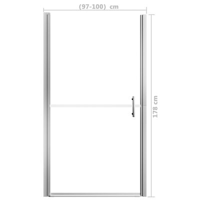 vidaXL Vrata za tuš motno kaljeno steklo 100x178 cm
