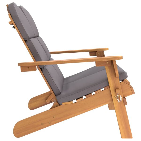 vidaXL Vrtna klop adirondack z blazinami 126 cm trden akacijev les