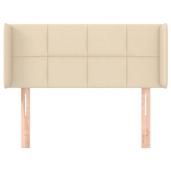 vidaXL Vzglavje z u&scaron;esi krem 93x16x78/88 cm blago