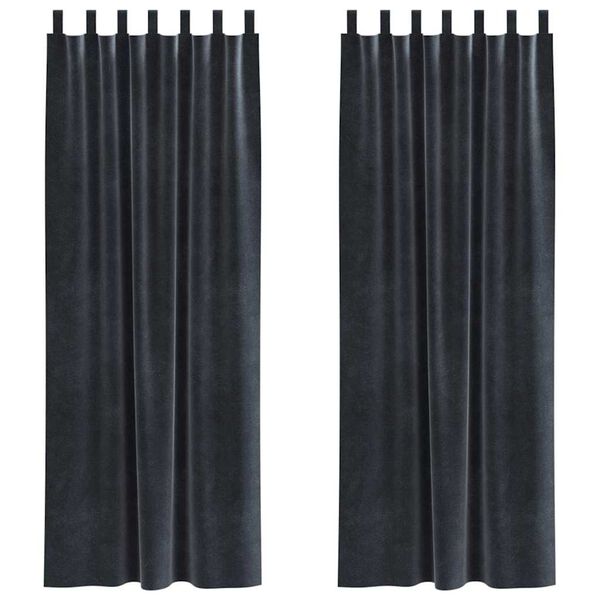 vidaXL Zatemnitvene zavese 2 pcs Temno siva 140 x 225 cm Žamet