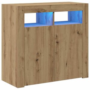 vidaXL Komoda z LED lučkami artisan hrast 80x35x75 cm inženirski les