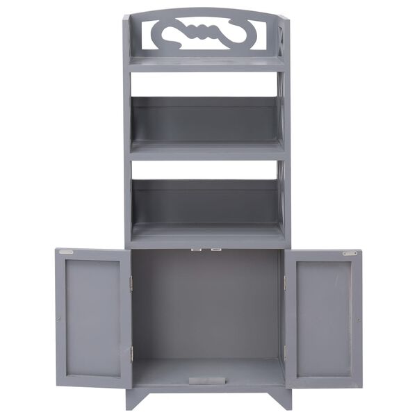 vidaXL Kopalniška omarica siva 46x24x116 cm les pavlovnije