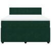 vidaXL Box spring postelja z vzmetnico temno zelena 140x200 cm žamet