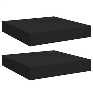 vidaXL Stenske police 2 kosa črne 23x23,5x3,8 cm MDF