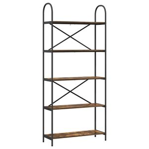 vidaXL Knjižna polica Dimljeni oreh 80 x 30 x 183 cm Konstruiran les