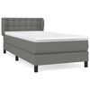 vidaXL Box spring postelja z vzmetnico temno siva 100x200 cm blago