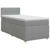 vidaXL Postelja boxspring z vzmetnico Svetlo siva 90 x 190 cm Blago