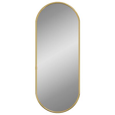 vidaXL Stensko ogledalo zlate 60x25 cm ovalno