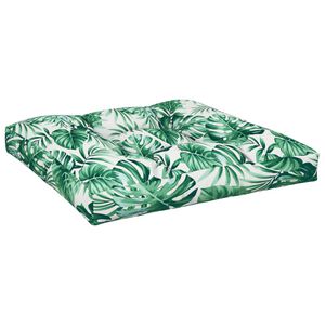 vidaXL Blazina za kavč iz palet vzorec listja 80x80x12 cm blago