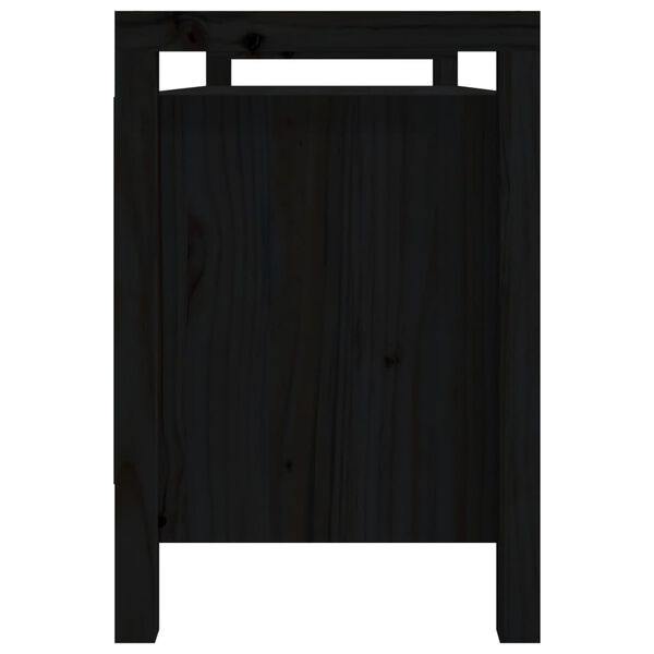 vidaXL Klop za predsobo črna 110x40x60 cm trdna borovina