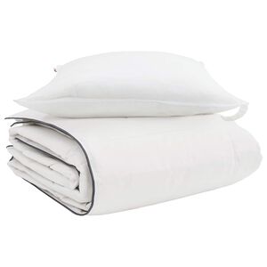 vidaXL Zimska posteljnina z blazino 2 pcs Bela Perje