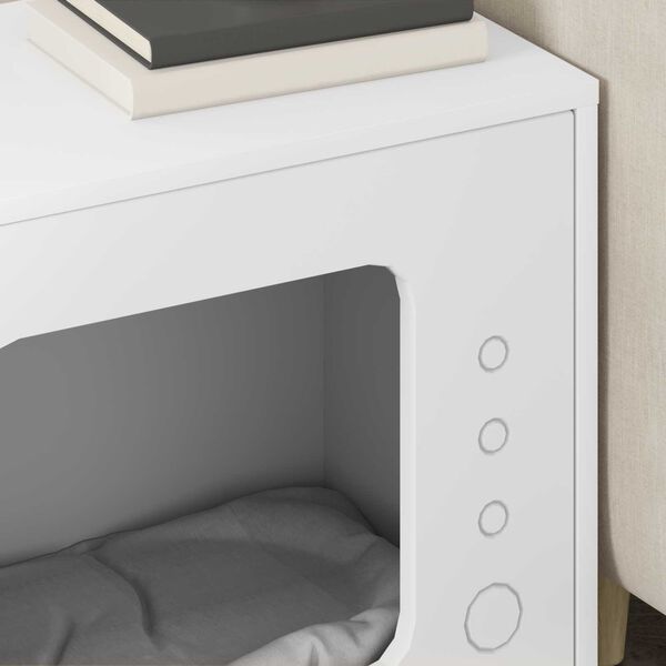 vidaXL Mačja hi&scaron;a Bela 51 x 30 x 42 cm Konstruiran les