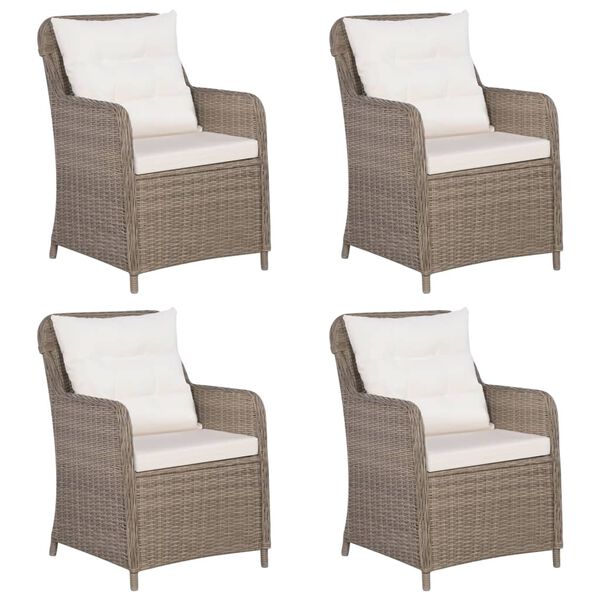 vidaXL Vrtna jedilna garnitura 5-delna rjava