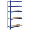 vidaXL Regal s policami 5-nadstropni modro jeklo in inženirski les