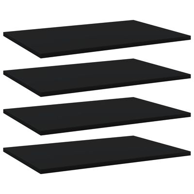 vidaXL Dodatne police za omaro 4 kosi črne 60x40x1,5 cm iverna plošča