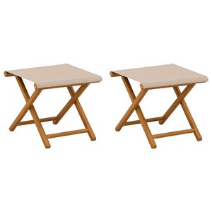 vidaXL Ležalnik 2 pcs Trdna Eukaliptusova Les Bež