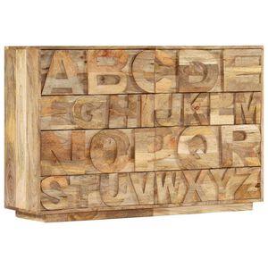 vidaXL Omara z abecedo s 6 predali 120x35x79 cm trden mangov les