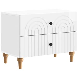 vidaXL Nočna omarica Bela visok sijaj 62 x 34,5 x 48 cm Inženirski les