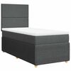 vidaXL Box spring postelja z vzmetnico temno siva 90x200 cm blago