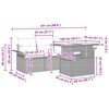 vidaXL Vrtna sedežna garnitura z blazino 5 pcs Bež Poliratan