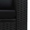 vidaXL Vrtna sedežna garnitura z blazinami 6-delna poli ratan črna