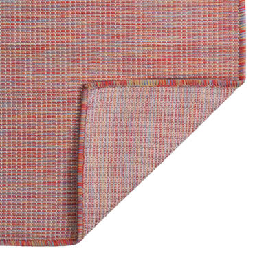 vidaXL Zunanja preproga ploščato tkanje 80x250 cm rdeča