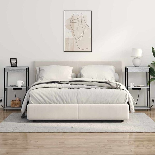 vidaXL Nočna omarica Siva Sonoma 41 x 31 x 76 cm Konstruiran les