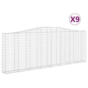 vidaXL Obokane gabion ko&scaron;are 9 kosov 400x30x140/160cm pocinkano železo