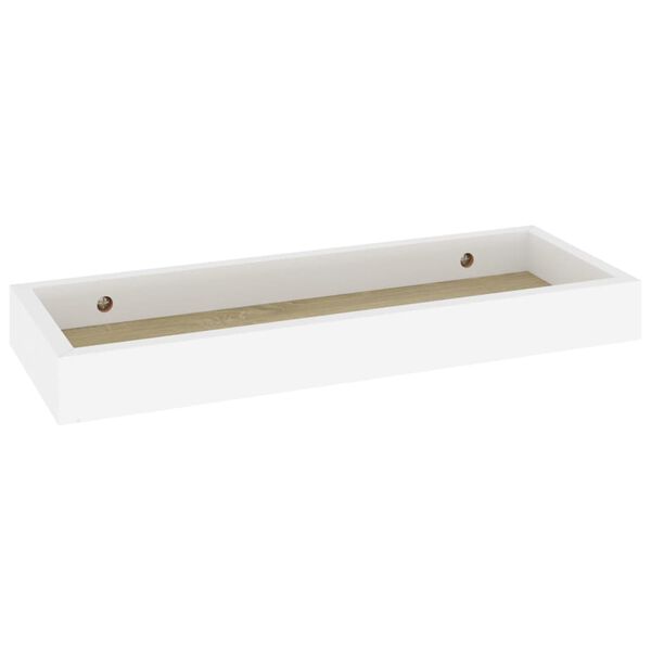 vidaXL Stenske police Loggia 4 kosi hrast in bele 40x15x4 cm MDF