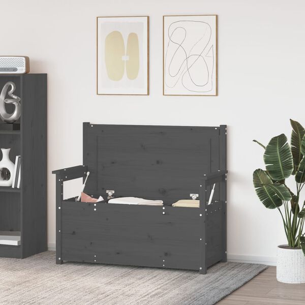 vidaXL Klop siva 112,5x51,5x96,5 cm trdna borovina