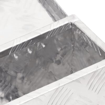 vidaXL Škatla za shranjevanje srebrna 50x15x20,5 cm aluminij