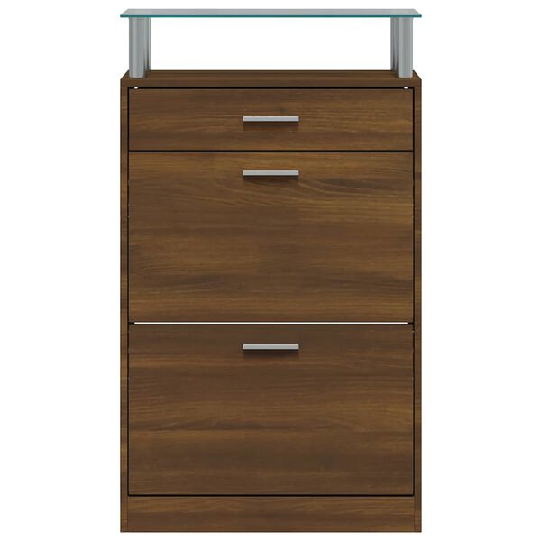 vidaXL Omarica za čevlje rjav hrast 63x24x104 cm inženirski les