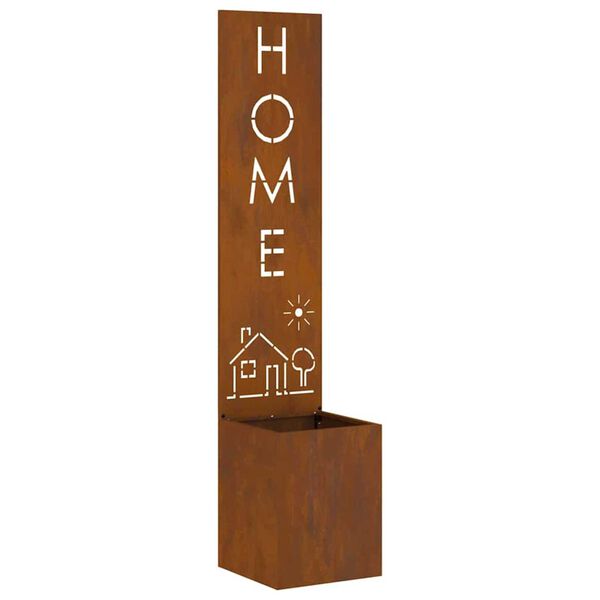 vidaXL Zaslon za zasebnost v vrtu Rjav 32 x 140 cm Odporno jeklo