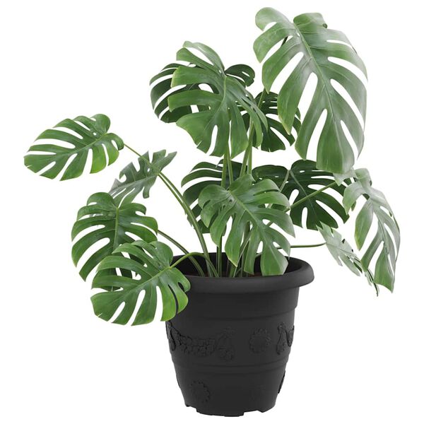 vidaXL Okrogli cvetlični lonec 6 pcs Črna &Oslash; 26 x 21.5 cm Plastika