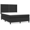 vidaXL Box spring postelja z vzmetnico črn 140x200 cm umetno usnje