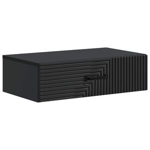 vidaXL Stenska stranska miza Črna 59 x 34,5 x 17 cm Inženirski les