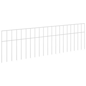 vidaXL Vrtni panel ograje 24 kos 100 x 30 cm Pocinkano jeklo Srebrna