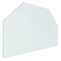 vidaXL Steklena plošča za kamin šestkotna 80x50 cm