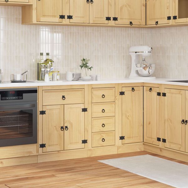 vidaXL Za omarice SKI Medeno Rjava 40 x 46 x 81 cm Masivno borovo les