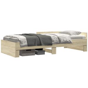 vidaXL Okvir postelje z naslonjalom Sonoma hrast 80 x 200 cm