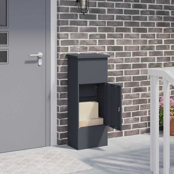 vidaXL &Scaron;katla za dostavo z vrati Antracit 44,5 x 29 x 110,5 cm Jeklo